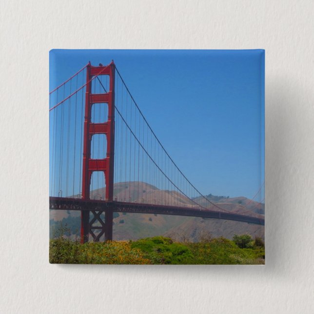 golden gate 2 inch square button (Front)