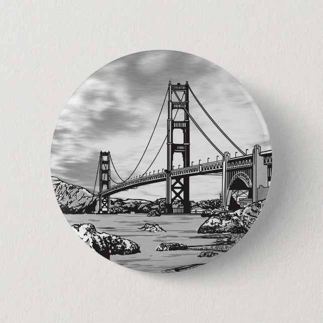 Golden Gate Bridge 2 Inch Round Button (Front)