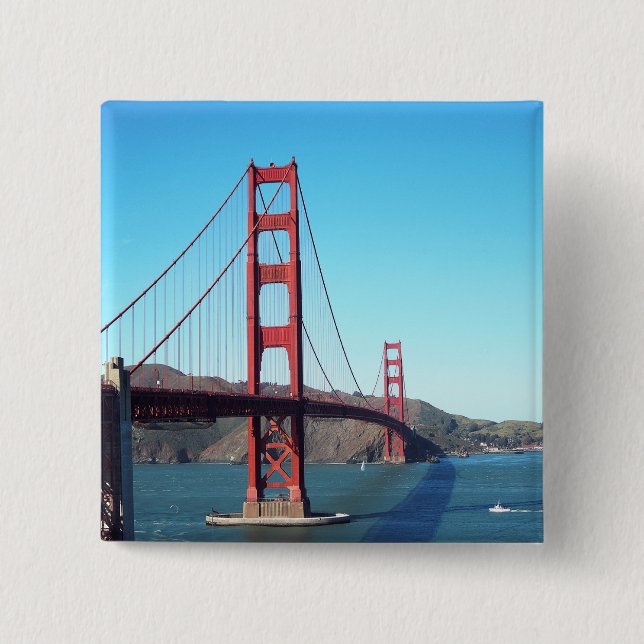 Golden Gate Bridge 2 Inch Square Button (Front)