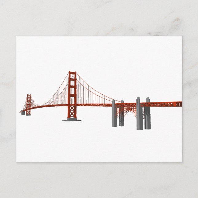 Golden Gate Bridge: 3D Model: Postcard (Front)