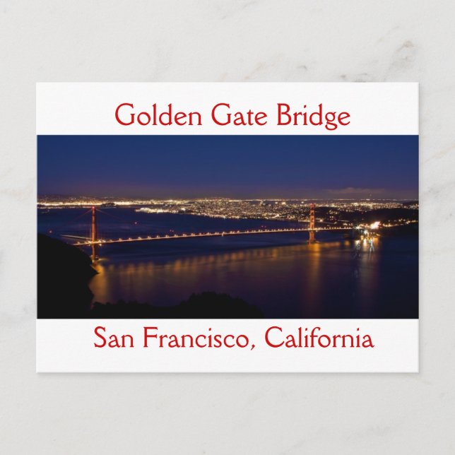 Golden Gate Bridge After Sunset Panorama Postcard (Front)