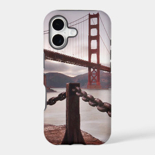 Golden Gate Bridge against mountains