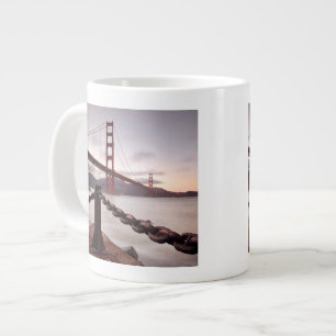 Golden Gate Bridge against mountains Large Coffee Mug