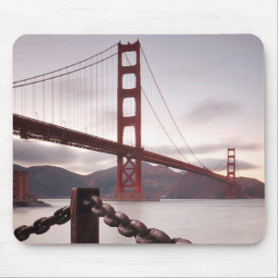Golden Gate Bridge against mountains Mouse Pad