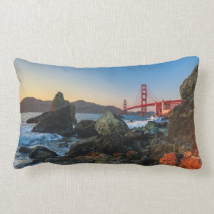 Golden Gate Bridge at Dusk San Francisco Lumbar Pillow