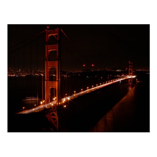 Golden Gate Bridge at Night Postcard