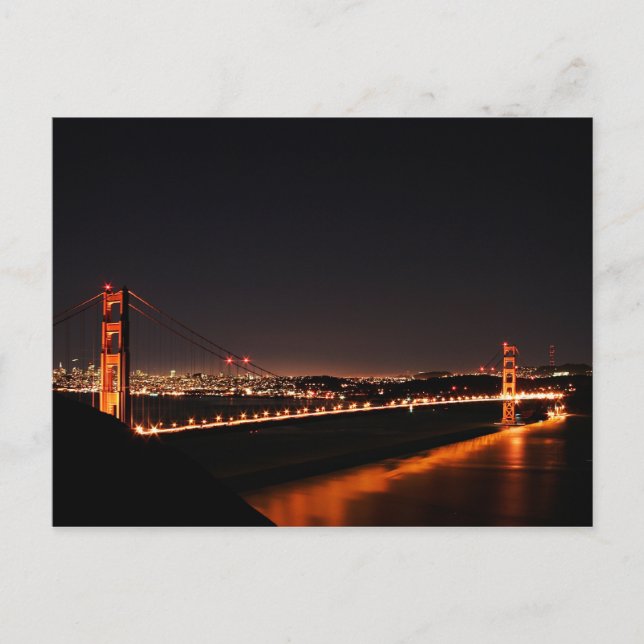Golden Gate Bridge at Night Postcard (Front)