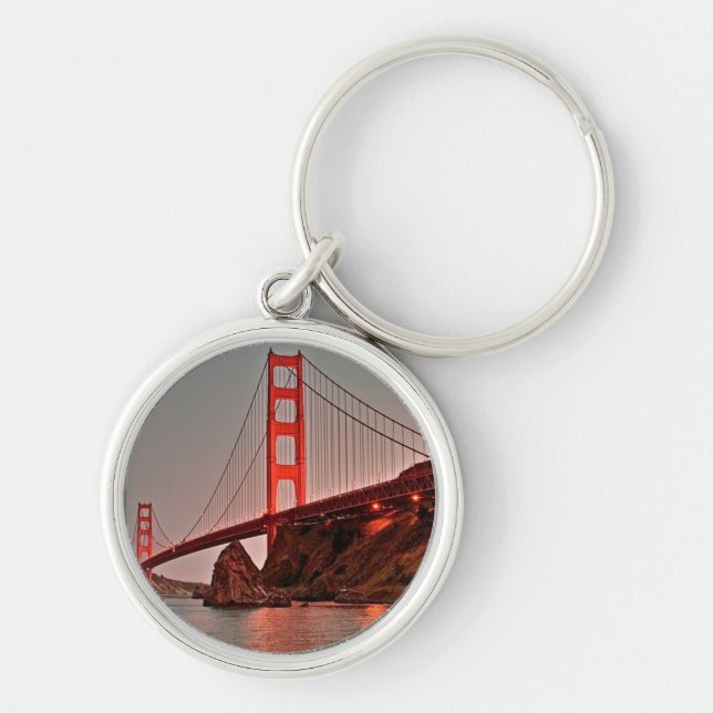 Golden Gate Bridge at Sun Down Keychain (Front)