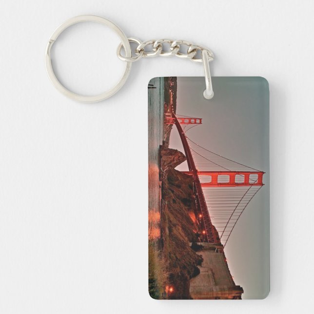 Golden Gate Bridge at Sun Down Keychain (Front)