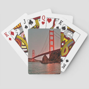 Golden Gate Bridge at Sun Down Playing Cards