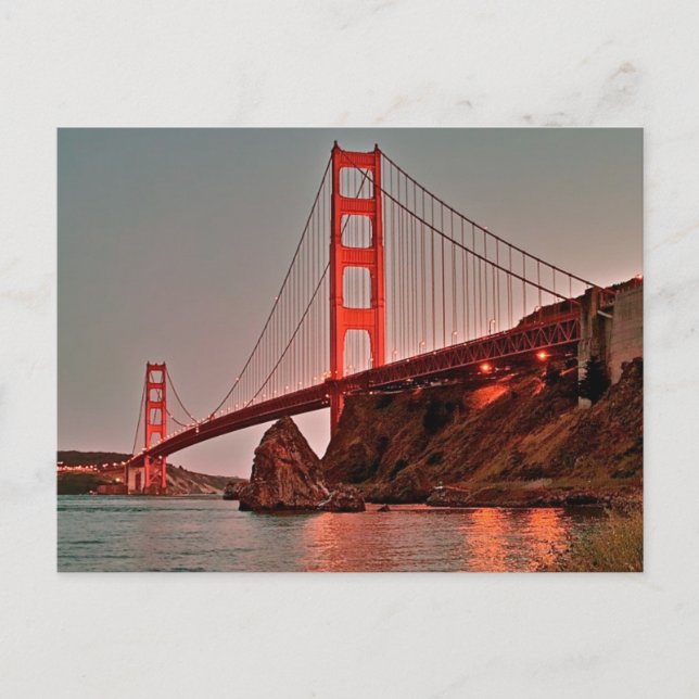 Golden Gate Bridge at Sun Down Postcard (Front)