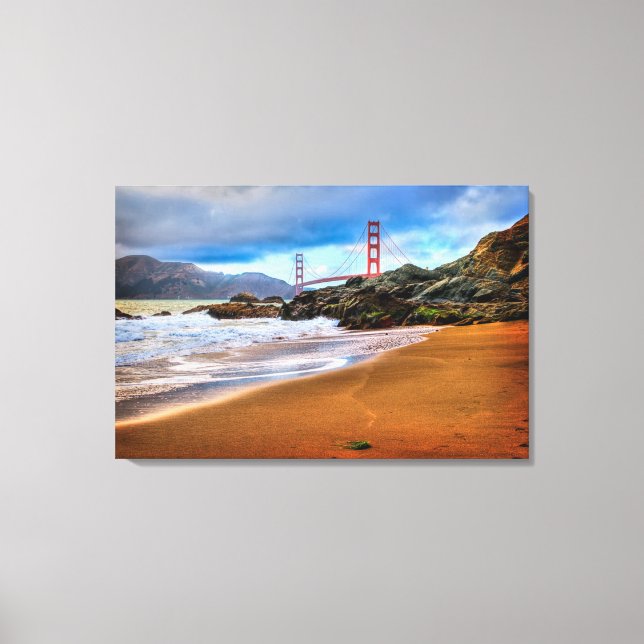 Golden Gate Bridge at sunset Canvas Print (Front)