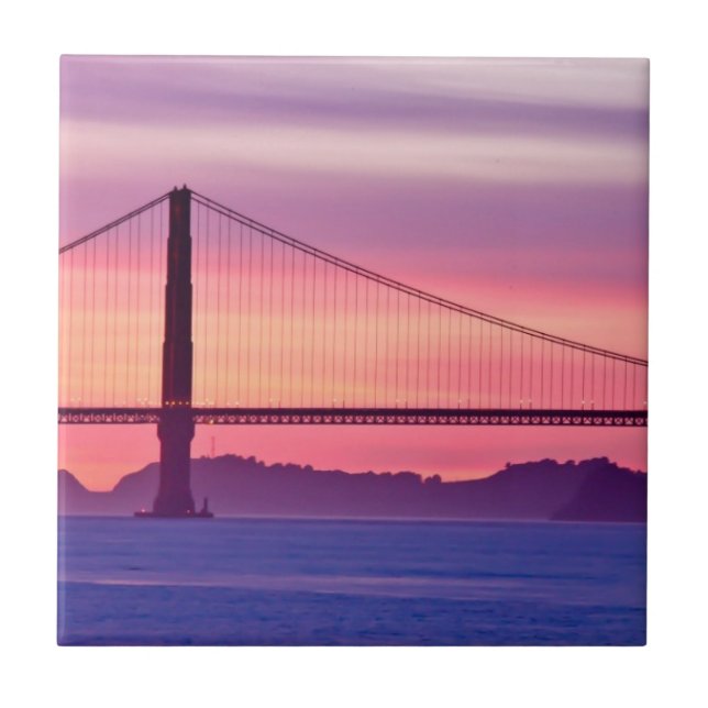 Golden Gate Bridge at Sunset Tile (Front)