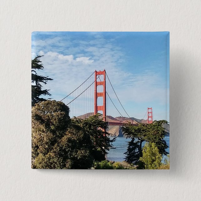 Golden Gate Bridge, California CA 2 Inch Square Button (Front)