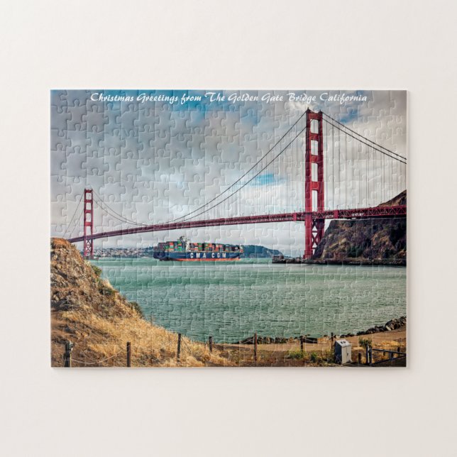 Golden Gate Bridge California. Christmas Greetings Jigsaw Puzzle (Horizontal)