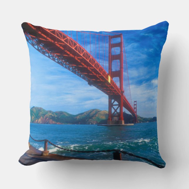 Golden Gate Bridge, California Throw Pillow (Front)