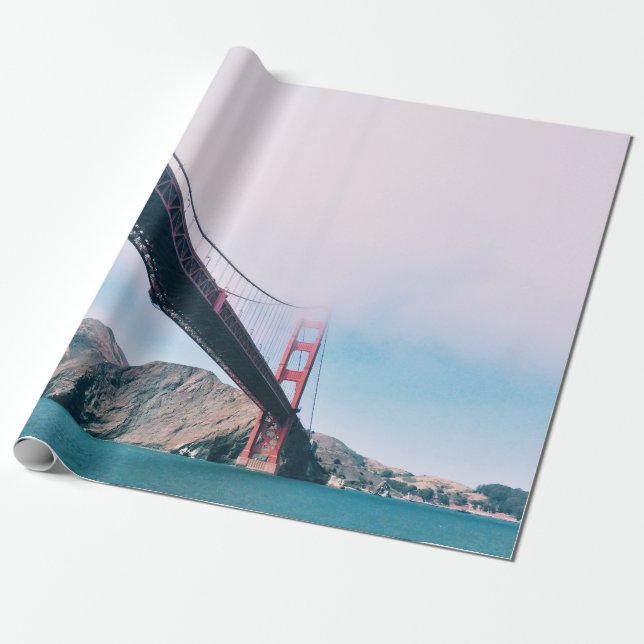 GOLDEN GATE BRIDGE CALIFORNIA WRAPPING PAPER (Unrolled)
