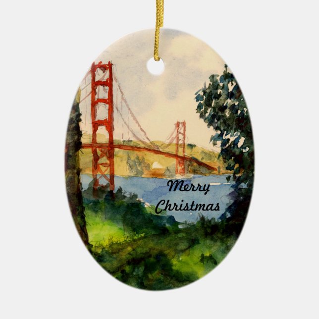 Golden Gate Bridge Christmas Ornament (Front)