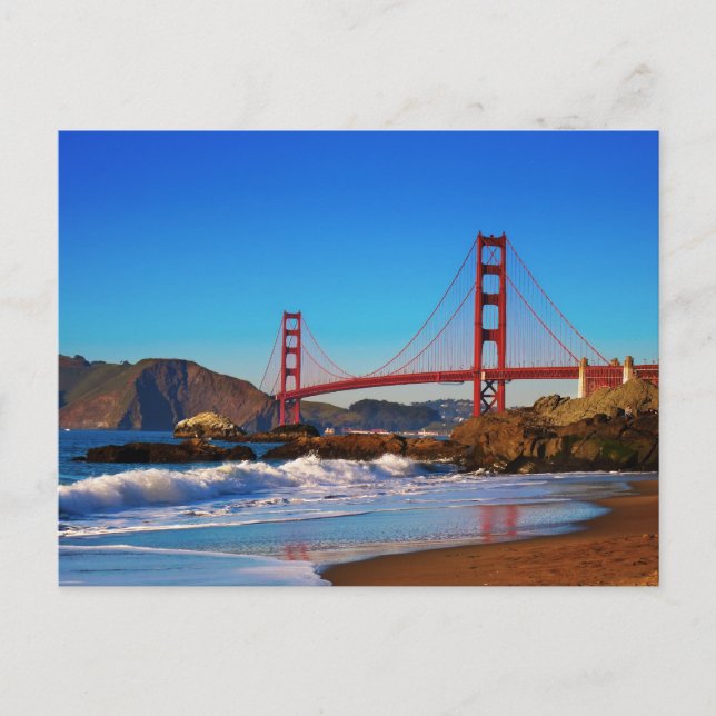 Golden Gate Bridge close up from Baker Beach Postcard (Front)