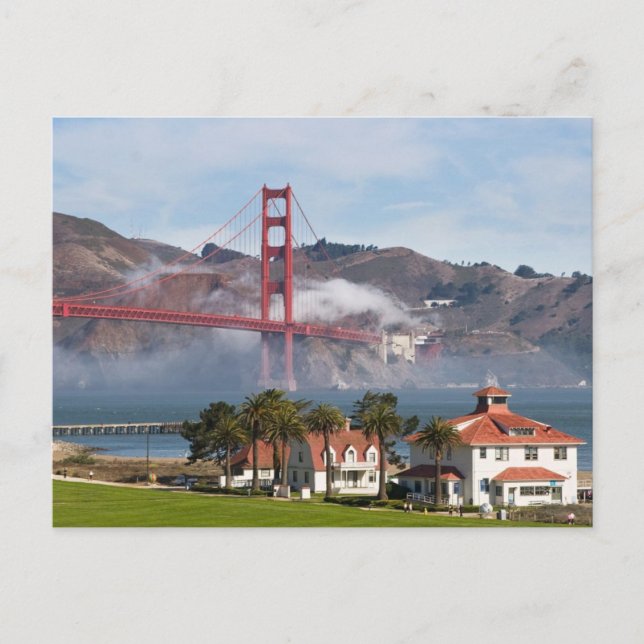Golden Gate Bridge Coast Guard Station Postcard (Front)