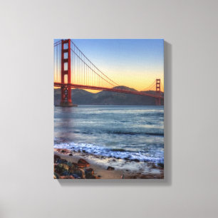 Golden Gate Bridge from San Francisco bay trail. Canvas Print