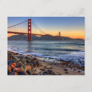 Golden Gate Bridge from San Francisco bay trail. Postcard