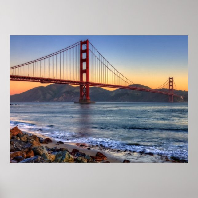 Golden Gate Bridge from San Francisco bay trail. Poster (Front)