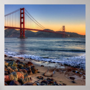Golden Gate Bridge from San Francisco bay trail. Poster