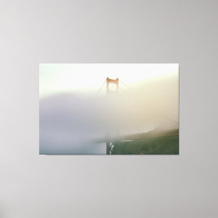 Golden Gate Bridge in Fog at Evening Canvas Print
