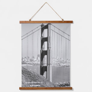 Golden Gate Bridge in Monochrome Hanging Tapestry