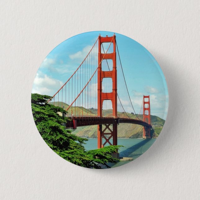 Golden Gate Bridge In San Francisco 2 Inch Round Button (Front)