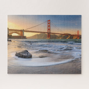 Golden Gate Bridge in San Francisco at sunset Jigsaw Puzzle