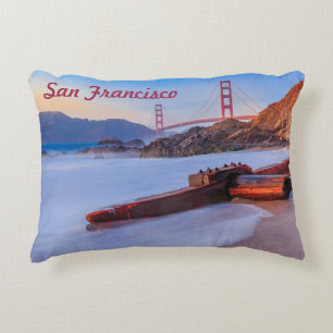 Golden Gate Bridge in San Francisco, Baker Beach Accent Pillow