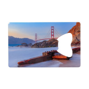 Golden Gate Bridge in San Francisco, Baker Beach Credit Card Bottle Opener