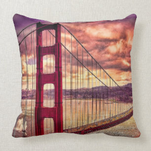 Golden Gate Bridge in San Francisco, California. Throw Pillow