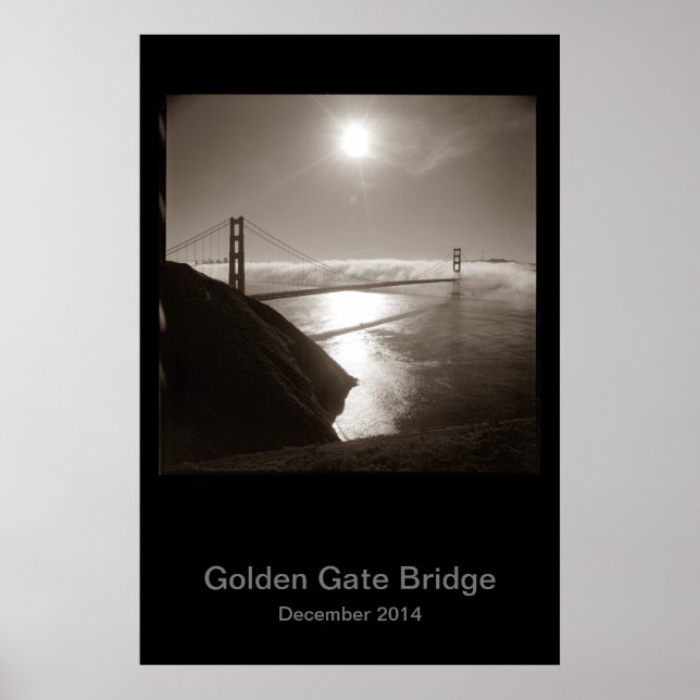Golden Gate Bridge in the Fog #3 Poster (Front)