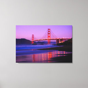 Golden Gate Bridge on Baker Beach at Sundown Canvas Print