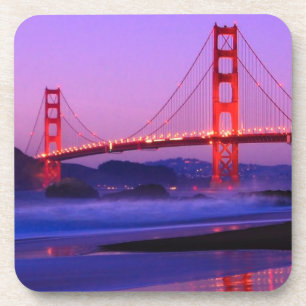 Golden Gate Bridge on Baker Beach at Sundown Coaster