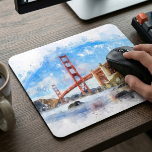 Golden Gate Bridge Pastel in San Francisco Mouse Pad