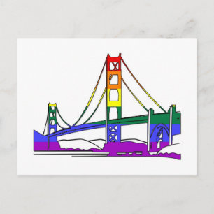 Golden Gate Bridge Rainbow Pride Postcard