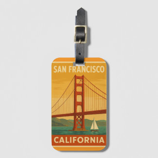 Golden Gate Bridge Retro – San Francisco Luggage T Luggage Tag