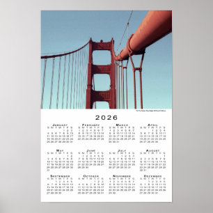 Golden Gate Bridge San Francisco 2026 Calendar Poster
