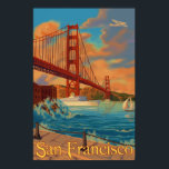 Golden Gate Bridge - San Francisco, CA Poster<br><div class="desc">Here is one of our Vintage-Style Travel Posters of an Historic Landmark in San Francisco, the City by the Bay. All designs are custom made to resemble posters of the early 1900's. These pieces of artwork carry high detail, deep colour, and our careful attention to quality.</div>