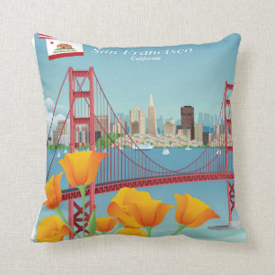 Golden Gate Bridge San Francisco, CA Throw Pillow