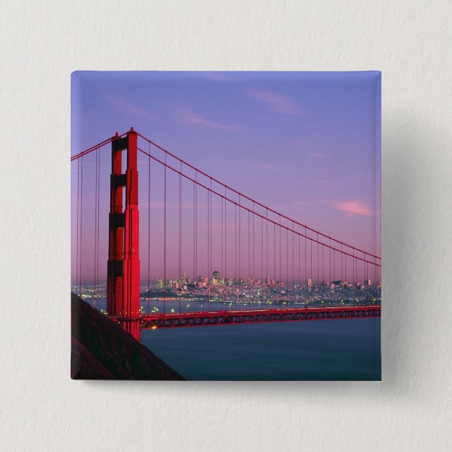 Golden Gate Bridge, San Francisco, California, 7 2 Inch Square Button (Front)