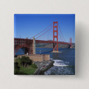 Golden Gate Bridge, San Francisco, California, 8 2 Inch Square Button