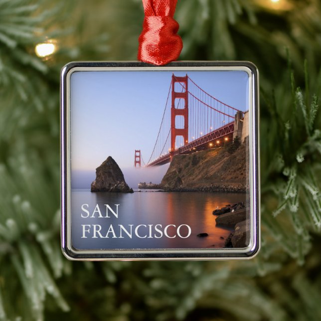 Golden Gate Bridge | San Francisco California Metal Ornament (Tree)