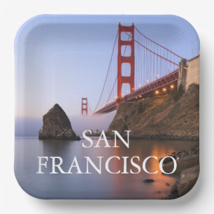Golden Gate Bridge   San Francisco California Paper Plate