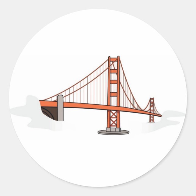 Golden Gate Bridge   San Francisco Destination Classic Round Sticker (Front)