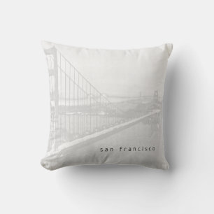 Golden Gate Bridge   San Francisco   Light Grey Throw Pillow